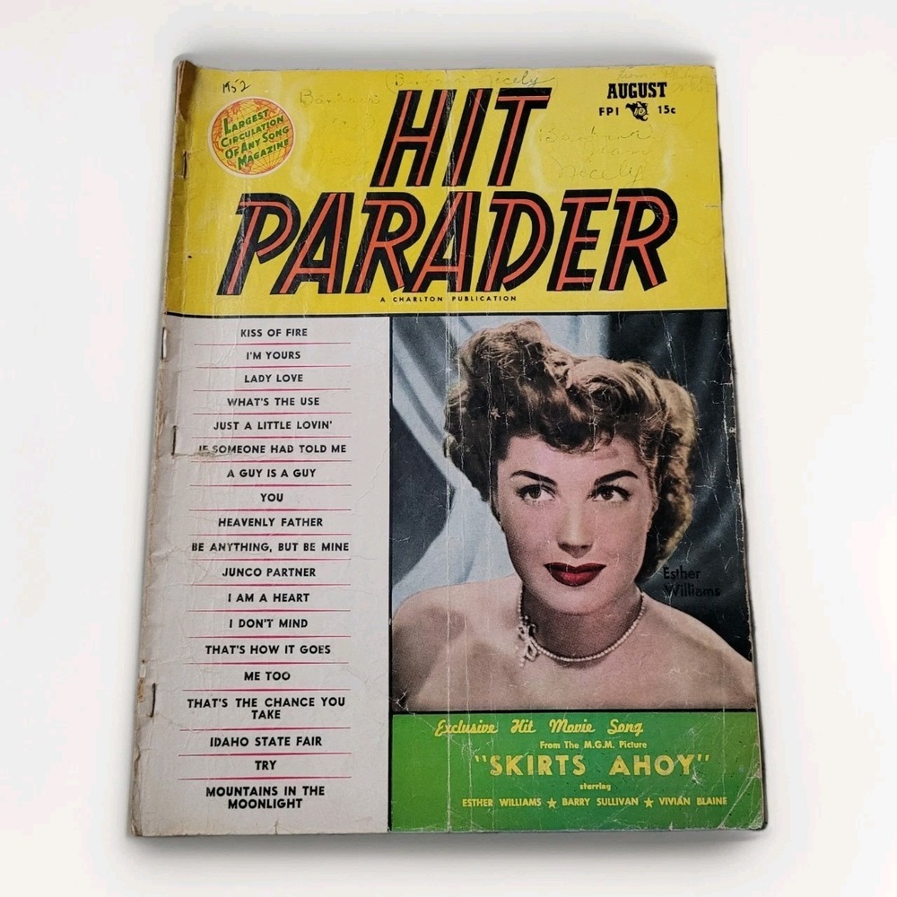 Rare Vintage 1952 Hit Parader Music Magazine - Esther Williams Cover‎
